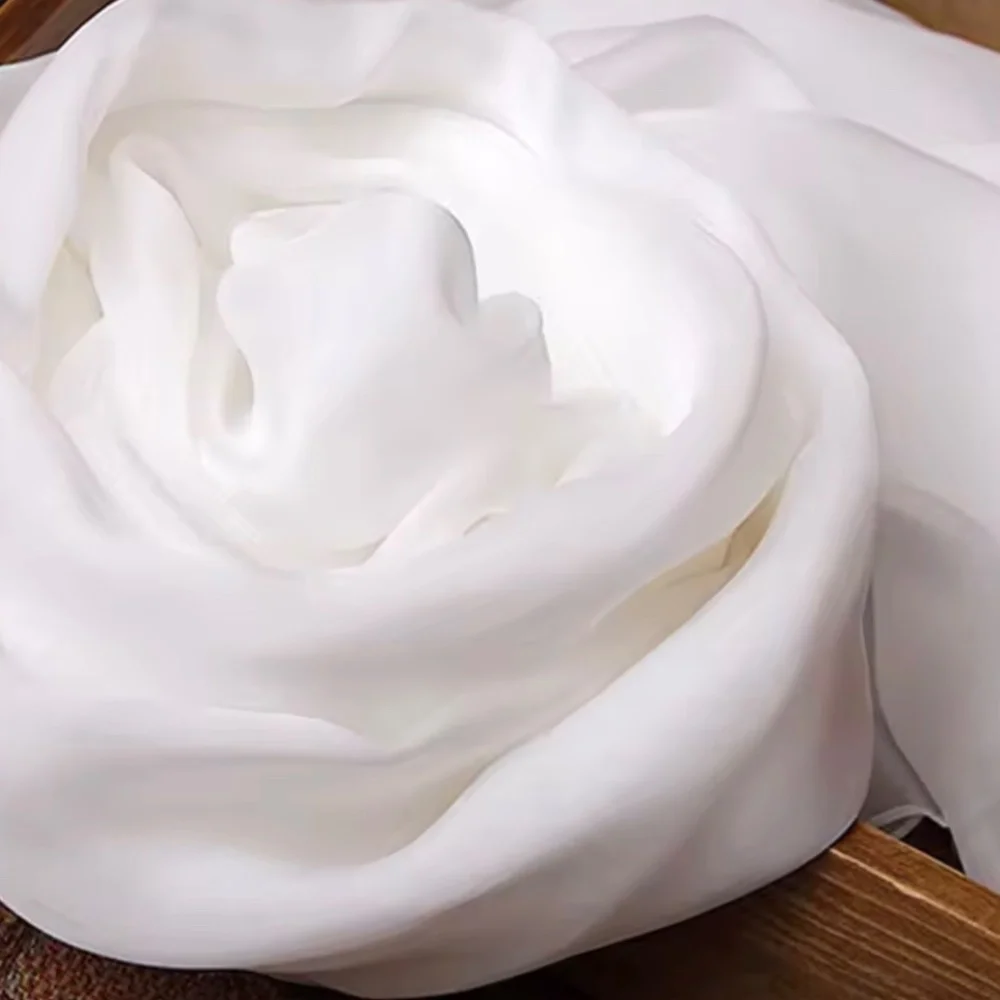 Luxury silk scarf white 100%